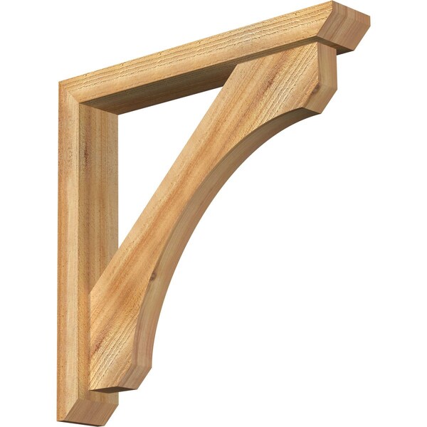 Ekena Millwork Legacy Slat Rough Sawn Bracket w/ Offset Brace, Western Red Cedar, 4"W x 24"D x 24"H BKT0402X24X24LEC06RWR - main